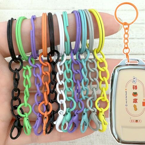 Bulk Keychains for Women, Cute Keychain Set Colorful Keyrings with Chains Lobster Claw Clasps Metal Key Chains Accessories in Saudi Arabia