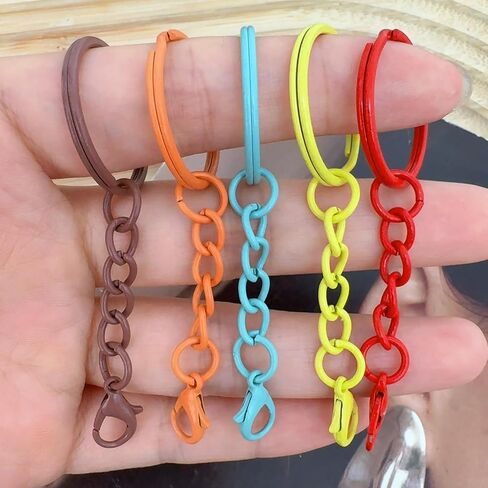 Bulk Keychains for Women, Cute Keychain Set Colorful Keyrings with Chains Lobster Claw Clasps Metal Key Chains Accessories in Saudi Arabia