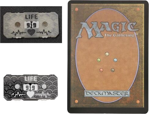 Life Counter 2 PCS PCAK Twin Digits نمط Dragon Scale مصمم 2 × 4 سم (0.787 × 1.57 بوصة) للعبة CEDH ولعبة MTG مزدوجة مصنوعة من الأكريليك (Black & Red Scale) in Kuwait
