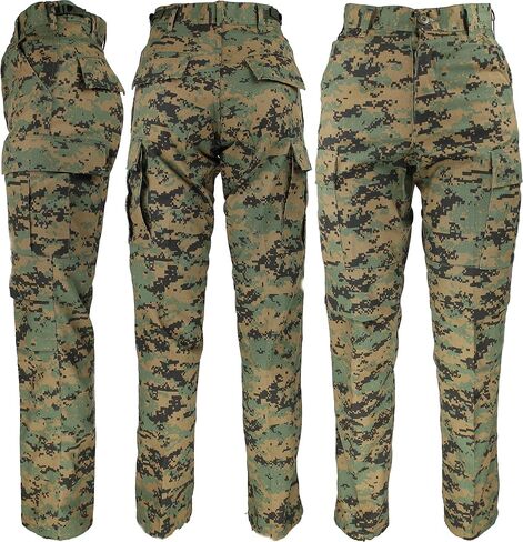 بنطال كارجو رجالي من Woodland Digital Camo بولي/قطن عسكري BDU Army Fatigues مع دبوس in Kuwait