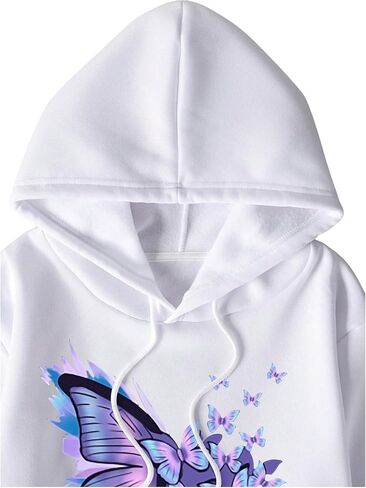 SweatyRocks Women's Butterfly Graphic Hoodies oversized Pullover sweatshirt fall outfits for women 2025 in Saudi Arabia