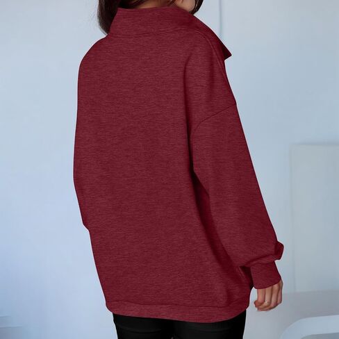 Womens Oversized Sweatshirt Fall Casual Mock Neck Fleece Sweatshirts No Hood Loose Long Sleeve Henley Pullover Tops in Saudi Arabia