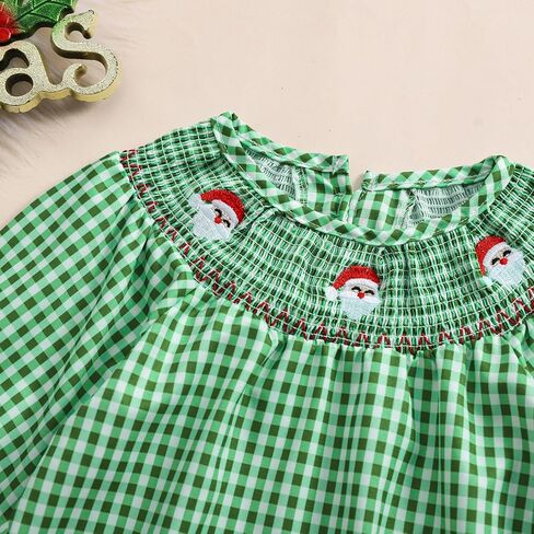 Toddler Baby Girl Christmas Outfit Infant Smocked Christmas Dress Vintage Princess Santa Dress Cute Baby Xmas Clothes in Kuwait