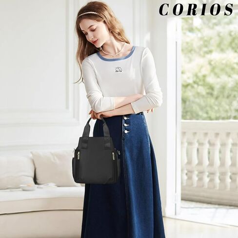 Nylon Crossbody Bag for Women - Waterproof Shoulder Bag with Multi Pockets and Top Handle in Saudi Arabia