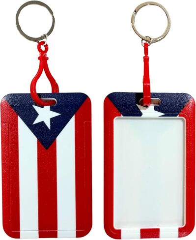 Puerto Rico Flag Luggage ID Tag Keychain, Patriotic Design, Red White Blue, 7 Inch in Saudi Arabia