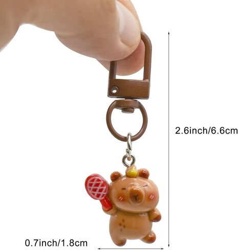 12Pcs Cute Capybara Keychains Kawaii Sport Capybara Pendant Accessories for DIY Bag Charm Phone Charms Wallet Birthday Christmas Gifts in Saudi Arabia
