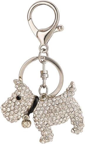 كريستال مرصع بالجواهر Westie الكلب مفتاح سلسلة Charms مفتاح حامل للنساء Keyrings Keyfobs محفظة سلاسل المفاتيح الهدايا الإبداعية in Saudi Arabia