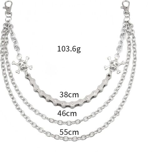 Layered Trousers Pants Jeans Chain Pocket Wallet Chains Hip Hop Punk Rock Gothic Accessories Biker Chain Keychains Body Jewelry for Women and Men in Saudi Arabia