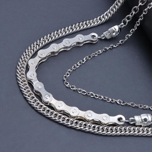 Layered Trousers Pants Jeans Chain Pocket Wallet Chains Hip Hop Punk Rock Gothic Accessories Biker Chain Keychains Body Jewelry for Women and Men in Saudi Arabia