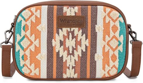 Wrangler Crossbody Bags for Women Sherpa Aztec Canvas Crossover Purse in Saudi Arabia