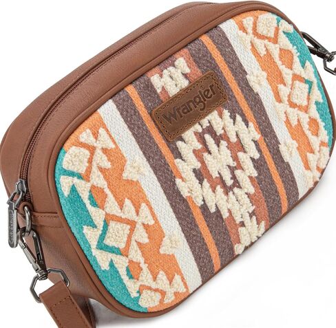 Wrangler Crossbody Bags for Women Sherpa Aztec Canvas Crossover Purse in Saudi Arabia