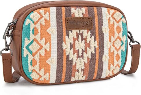 Wrangler Crossbody Bags for Women Sherpa Aztec Canvas Crossover Purse in Saudi Arabia