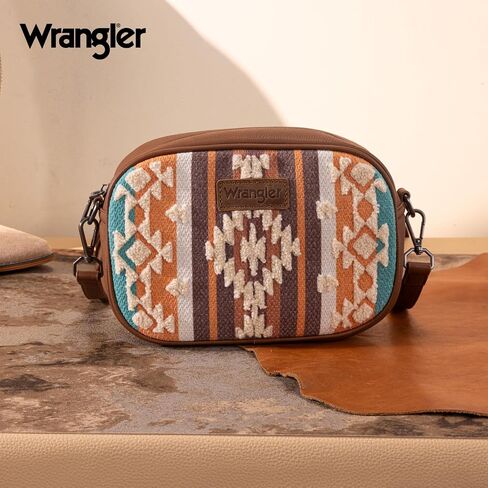 Wrangler Crossbody Bags for Women Sherpa Aztec Canvas Crossover Purse in Saudi Arabia