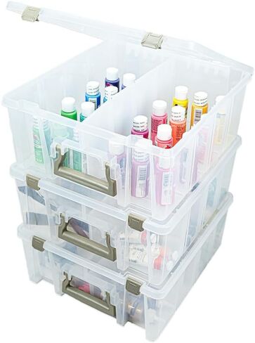 ArtBin Super Satchel Compartment Box - Stackable Durable Art Storage with 8 Removable Compartments, Smart Closure, and Portable Design for Craft Supplies, Threads, Ribbons, Paint Tubes in Kuwait