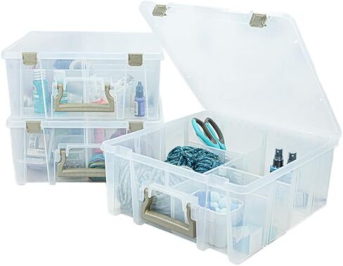 ArtBin Super Satchel Compartment Box - Stackable Durable Art Storage with 8 Removable Compartments, Smart Closure, and Portable Design for Craft Supplies, Threads, Ribbons, Paint Tubes in Kuwait