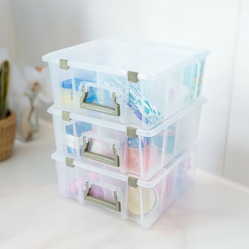 ArtBin Super Satchel Compartment Box - Stackable Durable Art Storage with 8 Removable Compartments, Smart Closure, and Portable Design for Craft Supplies, Threads, Ribbons, Paint Tubes in Kuwait