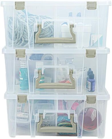 ArtBin Super Satchel Compartment Box - Stackable Durable Art Storage with 8 Removable Compartments, Smart Closure, and Portable Design for Craft Supplies, Threads, Ribbons, Paint Tubes in Kuwait