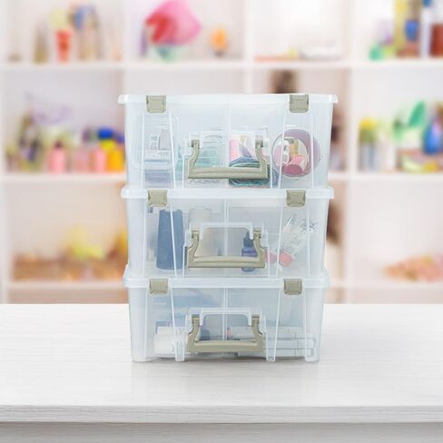 ArtBin Super Satchel Compartment Box - Stackable Durable Art Storage with 8 Removable Compartments, Smart Closure, and Portable Design for Craft Supplies, Threads, Ribbons, Paint Tubes in Kuwait