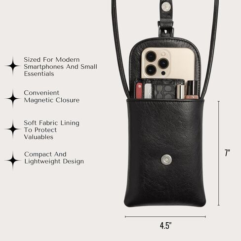 Vegan Leather Phone Crossbody Bag - Stylish & Practical Small Pouch, Eco-Friendly Cell Phone Purse, Fashionable Sling Bag for Women, Compact Vegan Leather Crossbody Purse, Cruelty-Free in Saudi Arabia