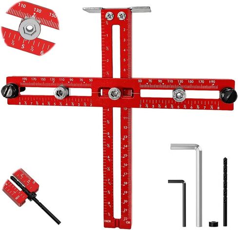 Cabinet Door Installation Positioner Jig Aluminum Alloy Cabinet Hardware Jig Adjustable Cabinet Door Mounting Jig Cabinet Installation Tools for Most Cabinet Doors in Kuwait