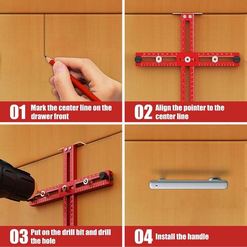 Cabinet Door Installation Positioner Jig Aluminum Alloy Cabinet Hardware Jig Adjustable Cabinet Door Mounting Jig Cabinet Installation Tools for Most Cabinet Doors in Kuwait