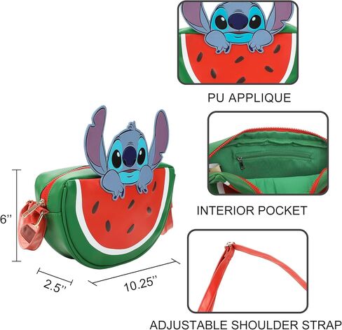 Disney Stitch Watermelon 10.25" Novelty Women's Crossbody Bag in Saudi Arabia