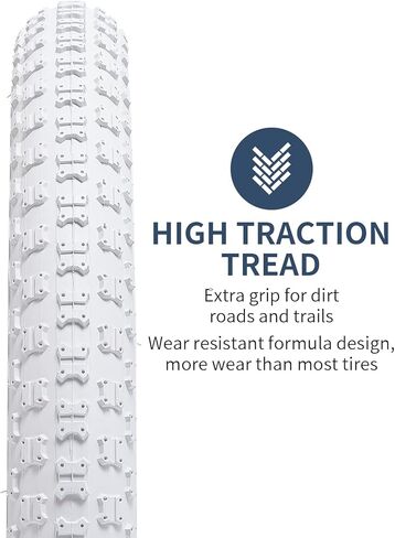 2-PCS 18" Bike Tires 18 x 2.125/57-355 and 18" Heavy Duty Bike Tubes Compatible with 18x1.95 18x2.0 18x2.1 18x2.125 18x2.15 Bicycle Tires and Tubes (Y-1051) in Kuwait