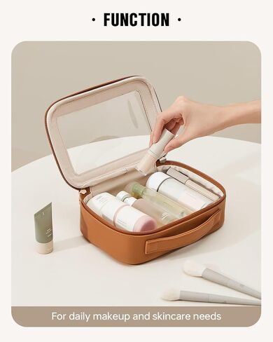 EACHY Clear Makeup Bag Cosmetic Organizer, Waterproof Travel Cosmetic Case with Zipper for Women, Transparent Toiletry and Skincare Pouch, Portable Car or Purse Bag for Travel Essentials in Saudi Arabia