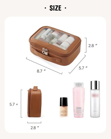EACHY Clear Makeup Bag Cosmetic Organizer, Waterproof Travel Cosmetic Case with Zipper for Women, Transparent Toiletry and Skincare Pouch, Portable Car or Purse Bag for Travel Essentials in Saudi Arabia