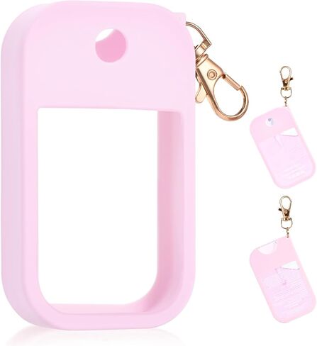 Silicone Case Compatible with Touchland Hand Sanitizer Spray, Protective Case with Keychain for Spray 1FL. OZ., Sparkling Pink in Saudi Arabia