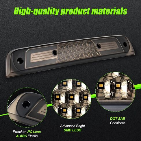 ضوء الفرامل الثالث LED متوافق مع 2019-2024 RAM 1500 ارتفاع جبل الفرامل الثالثة ضوء البضائع الأحمر الإسكان عدسة واضحة (ليس لنماذج الكاميرا أو الكلاسيكية in Kuwait