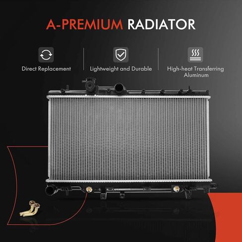 A-Premium Engine Coolant Radiator with Transmission Oil Cooler Compatible with Subaru Impreza 2006-2007 H4 2.5L, Automatic Transmission, Replace# 45111FE080 in Saudi Arabia