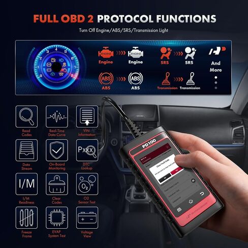 A-Premium 2024 PD100G لأداة تشخيص الماسح الضوئي OBD2 لنظام GM الكامل، أداة مسح ضوئي لقارئ الرمز ثنائي الاتجاه، مع إعادة ضبط كاملة/ترميز ECU/إعادة ضبط ABS للزيت/سجل البطارية/Fit Chevy GMC Buick Cadillac in Saudi Arabia
