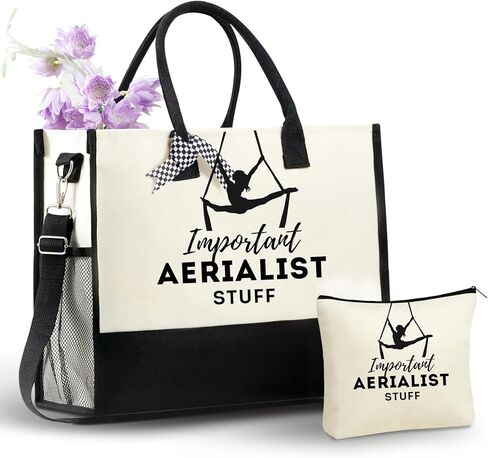 InnoBeta Aerial Gifts for Women, Aerialist Yoga Tote Bag with Top Zipper Closure and Shoulder Strap in Saudi Arabia