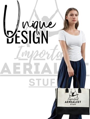 InnoBeta Aerial Gifts for Women, Aerialist Yoga Tote Bag with Top Zipper Closure and Shoulder Strap in Saudi Arabia