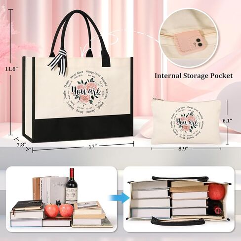 AYGE Christian Gifts for Women, Encourage Gift for Women, Reusable Grocery Bag Tote Bag & Makeup Bag in Kuwait