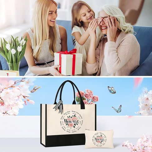 AYGE Christian Gifts for Women, Encourage Gift for Women, Reusable Grocery Bag Tote Bag & Makeup Bag in Kuwait