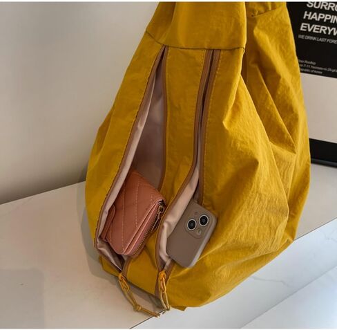 حقيبة بمقبض علوي من النايلون خفيفة الوزن وحزام مبطن منتفخ وحقائب كتف مقاومة للماء وجيوب متعددة وسحاب حقيبة حمل in Kuwait