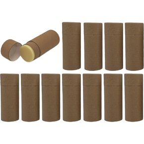 GreenWay 2.5oz / 70g Kraft Paperboard Deodorant Tubes with Lids - 6 Pack Solid Perfume Tubes Refillable DIY Cosmetic Containers - Deodorant Containers Lotion Tubes Empty Holder Tubes Kraft - Brown in Saudi Arabia