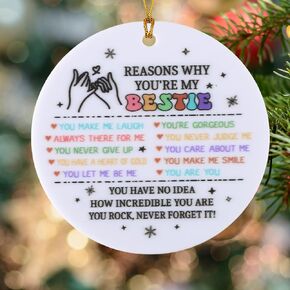 Friendships Hanging Ornament Friends Christmas Ornaments for Women Gifts for Best Friend Xmas Tree Round Acrylic Decorations in Saudi Arabia