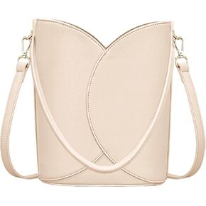 Bucket Bag for Women - Adjustable CrossbodyHobo Purse Trendy Vegan Leather Designer Ladies Tote Handbag in Kuwait