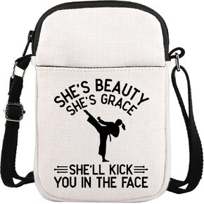TOBGBE Karate Gift Taekwondo Zipper Crossbody Bag Martial Arts Gift Jiu Jitsu Lover Decor Taekwondo Game Gift in Saudi Arabia