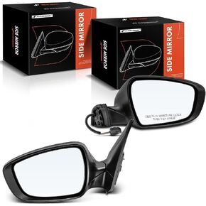 زوج A-Premium (2) مرآة باب كهربائية جانبية للسائق والراكب - متوافقة مع Kia Forte/Forte 5 2014 2015 2016 - مرآة رؤية خلفية خارجية قابلة للطي يدويًا ساخنة - استبدال # 87610A7200 in Kuwait
