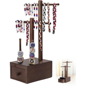 Baseball Necklace Holder and Ring Display with Storage, Wooden Softball Ring Holder Organizer for Championship Jewelry, baseball player gifts in Saudi Arabia