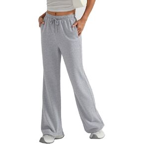 Women's Wide-Leg Sweatpants High-Waisted Loose Casual Wool-Lined Jogging Pants in Kuwait