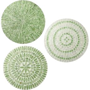 Tioncy 3 Pcs Mother of Pearl Shell Plate coastal wall art Mosaic Wall Sculpture shell wall decor Handmade Hanging Black Wall Plates Bedroom Bathroom Decoration for Home Office Holiday Hotel in Kuwait