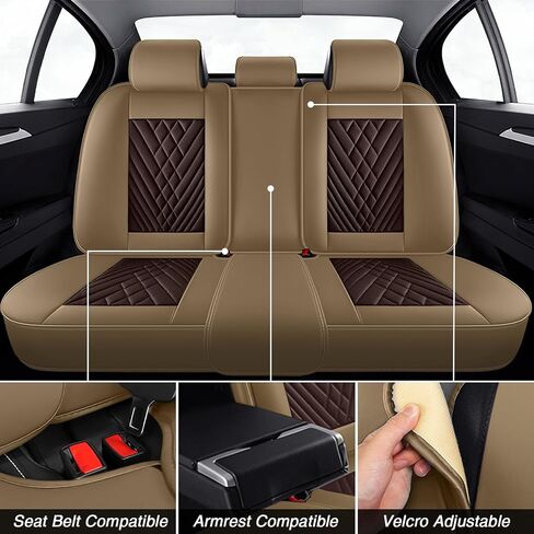Car Seat Covers for Nissan Altima 2001-2026, Premium Nappa Leather Waterproof & Anti-Slip, Full Coverage Customized fit Nissan Altima Seat Covers Full Set (5 Seats Standard,Black-Gray) in Saudi Arabia