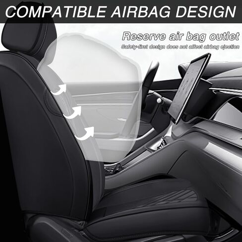 Car Seat Covers for Nissan Altima 2001-2026, Premium Nappa Leather Waterproof & Anti-Slip, Full Coverage Customized fit Nissan Altima Seat Covers Full Set (5 Seats Standard,Black-Gray) in Saudi Arabia