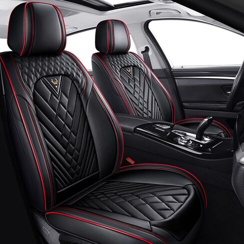 Car Seat Covers for Nissan Altima 2001-2026, Premium Nappa Leather Waterproof & Anti-Slip, Full Coverage Customized fit Nissan Altima Seat Covers Full Set (5 Seats Standard,Black-Gray) in Saudi Arabia