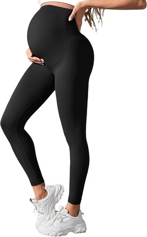 Women’s Maternity Leggings Over The Belly,Maternity Yoga Pants Buttery Soft Pregnancy Leggings for Women Stretch Butt Lifting Leggings for Women Pregnancy Active Wear Black Leggings in Kuwait